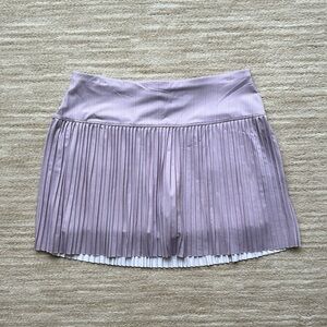 Lucky in Love Long Skort Skirt Pleated Purple Striped Size Large